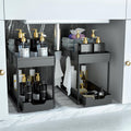 Maximize Your Space with Our 2-Tier Under Sink Organizer - Stylish Black Sliding Drawer Storage Baskets for Bathroom and Kitchen