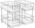 Versatile 2-Tier Clear Bathroom & Kitchen Organizer with Removable Dividers - Perfect for Under Sink and Pantry Storage