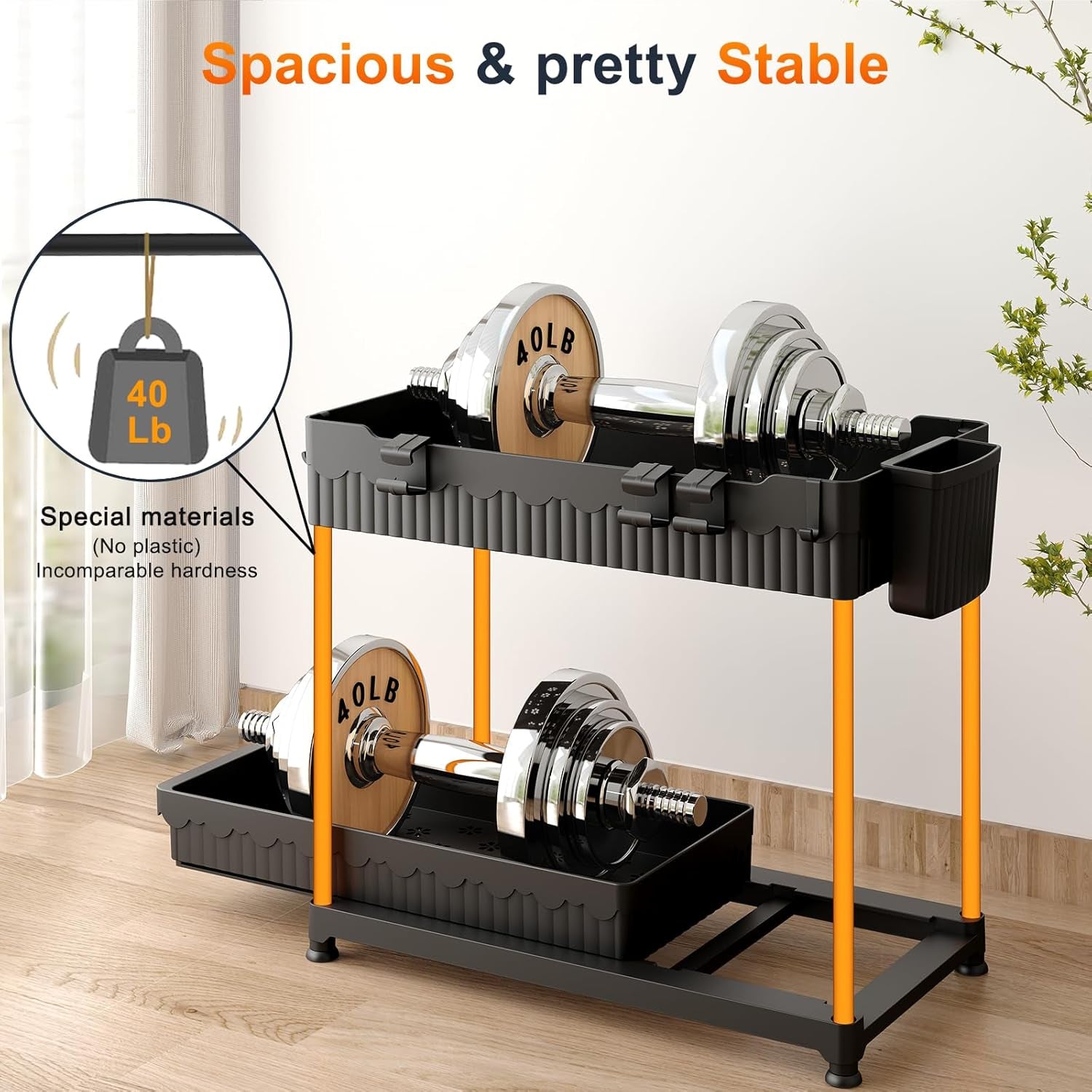 4 Pack under Sink Organizer, Bathroom Organizers and Storage, 2 Tier Multi-Use Pull Out Cabinet Organizer with Hang Hooks and Cups (Black, 4 Pack)